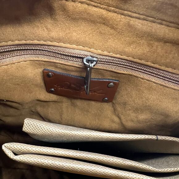 Patricia Nash Leather Ava Medium Tote with	Crossbody Strap Stone Woven - Picture 5 of 16